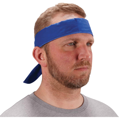 Chill-Its 6702 Cooling Headband with Embedded Polymers & Tie Closure, Blue Infinity Industrial Services Inc.