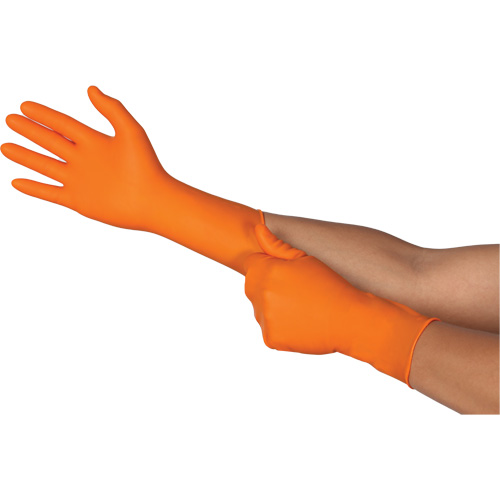 Gants jetables TOUCHNTUFF 93-800, 6,5/7, Latex/N&eacute;opr&egrave;ne/Nitrile, 23,6-mils, Sans poudre, Orange Infinity Industrial Services Inc.
