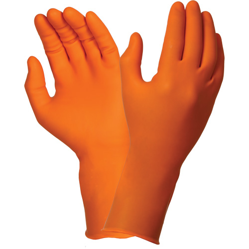 Gants jetables TOUCHNTUFF 93-800, 6,5/7, Latex/N&eacute;opr&egrave;ne/Nitrile, 23,6-mils, Sans poudre, Orange Infinity Industrial Services Inc.