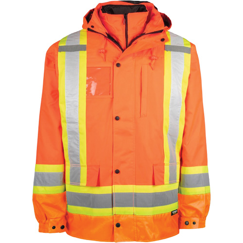 Manteau haute visibilit&eacute; 7-en-1, Polyester, Orange haute visibilit&eacute;, T-Grand Infinity Industrial Services Inc.