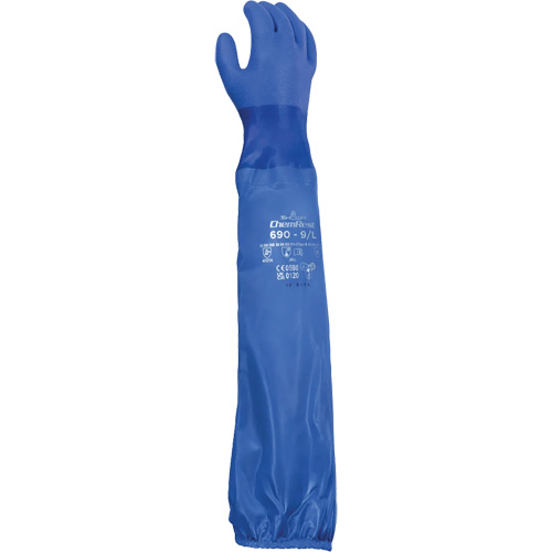 Gants r&eacute;sistants aux produits chimiques 690, Taille T-Grand/10, 26" lo, Coton/PVC Infinity Industrial Services Inc.