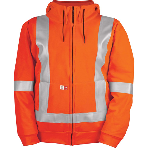 High-Visibility Wind Resistant Zip-Front Sweatshirt with DetachableHood, Men's, Large, High Visibility Orange, 27.7 cal/cm² Infinity Industrial Services Inc.