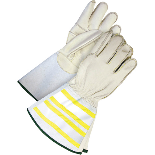 High-Visibility Utility Gloves with 6.25" Cuff, Medium, Grain Cowhide Palm Infinity Industrial Services Inc.