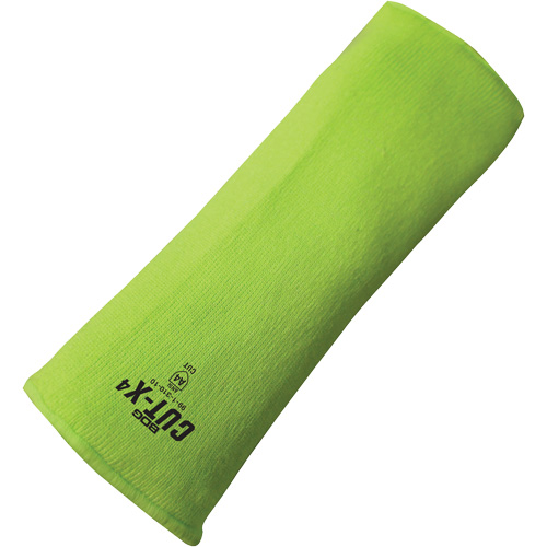 Manchette r&eacute;sistante &agrave; la coupe Cut-X, Fibre de verre/Poly&eacute;thyl&egrave;ne, 10", ASTM ANSI niveau A4, Lime haute visibilit&eacute; Infinity Industrial Services Inc.