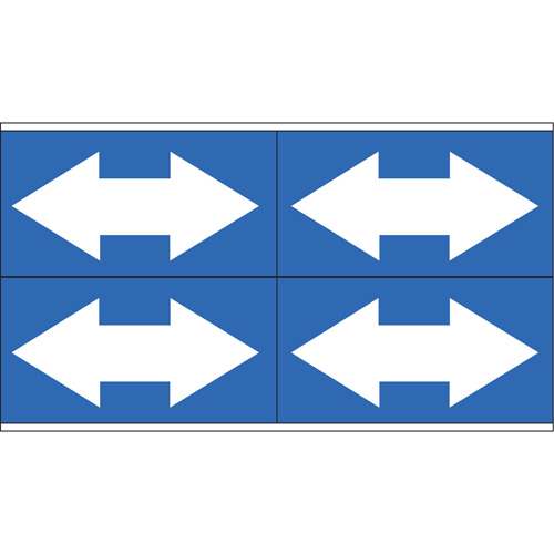 Marqueurs de tuyau avec fl&egrave;ches bidirectionnelles, Autocollant, 1-1/8" h x 7" la, Blanc/bleu Infinity Industrial Services Inc.