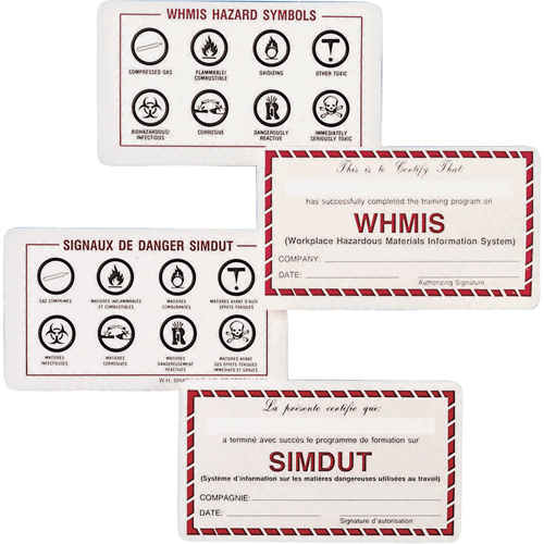 Cartes de portefeuille SIMDUT Infinity Industrial Services Inc.