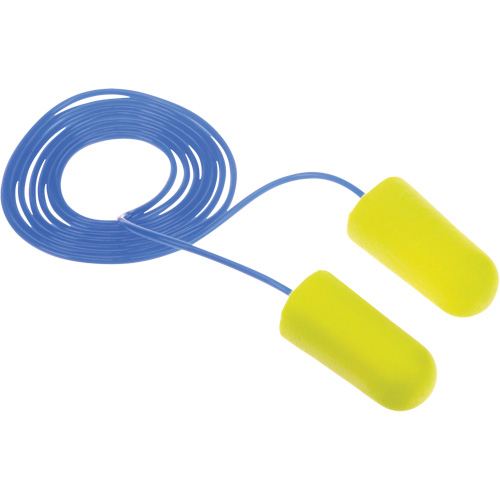 Bouchons d'oreilles n&eacute;on jaune E-A-Rsoft, Vrac - Sac en poly, Avec cordon Infinity Industrial Services Inc.