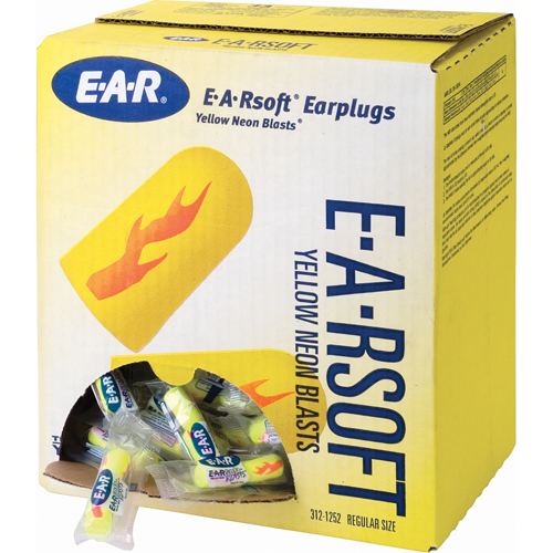 Bouchons d'oreilles &eacute;clat n&eacute;on jaune E-A-Rsoft, Vrac - Sac en poly Infinity Industrial Services Inc.
