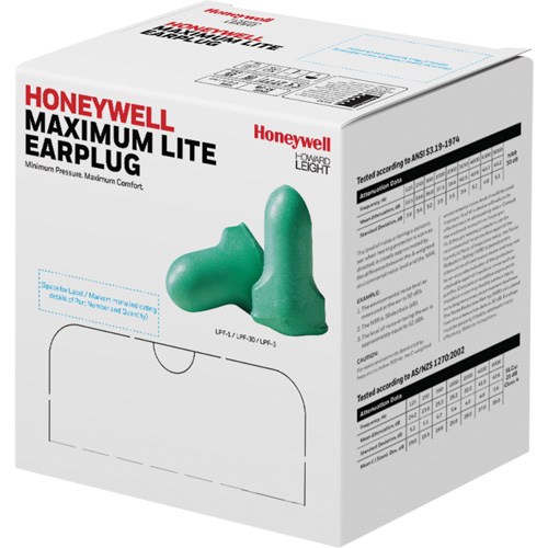 Howard Leight Maximum Lite Low-Pressure Foam Earplugs, Pair - Polybag, Corded Infinity Industrial Services Inc.