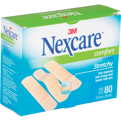 Bandages confortables Nexcare, Rectangulaire/carr&eacute;e, 3", Tissu, St&eacute;rile Infinity Industrial Services Inc.