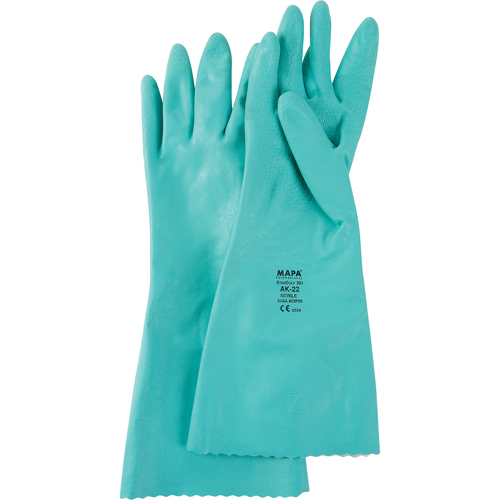 Gants &agrave; prise emboss&eacute;e &agrave; motif en Z StanSolv, Taille Petit/7, 14" lo, Nitrile, Doublure en Interlock, 11 mils Infinity Industrial Services Inc.