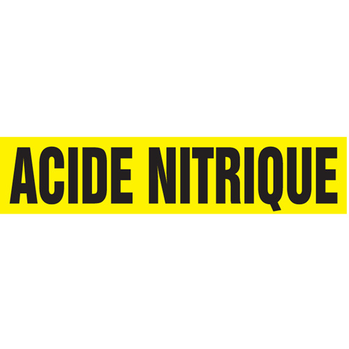 Marqueurs de tuyau "Acide Nitrique", Autocollant, 2-1/2" h x 12" la, Noir sur jaune Infinity Industrial Services Inc.