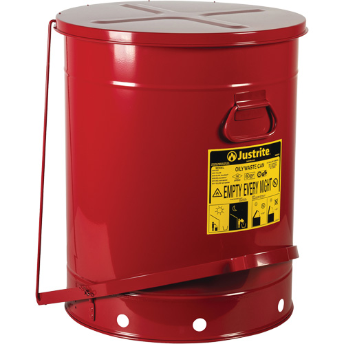 Oily Waste Cans, FM Approved/UL Listed, 21 US gal., Red Infinity Industrial Services Inc.