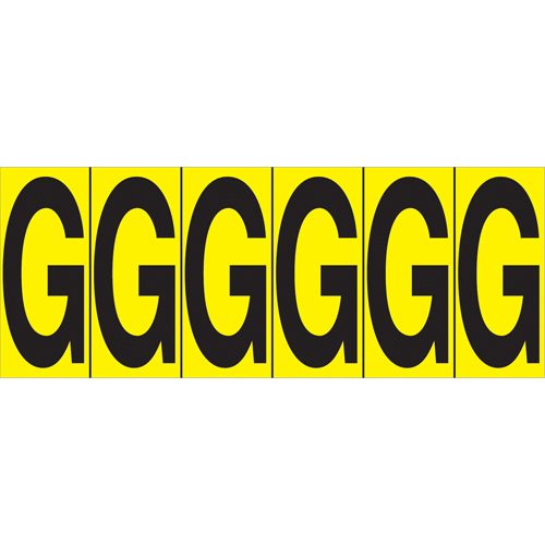 Individual Adhesive Letter Markers, G, 2-15/16" H, Black on Yellow Infinity Industrial Services Inc.