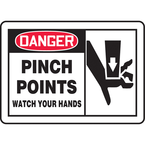 "Pinch Points" Sign, 7" x 10", Plastic, English with Pictogram Infinity Industrial Services Inc.