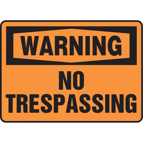 "No Trespassing" Sign, 10" x 14", Vinyl, English Infinity Industrial Services Inc.