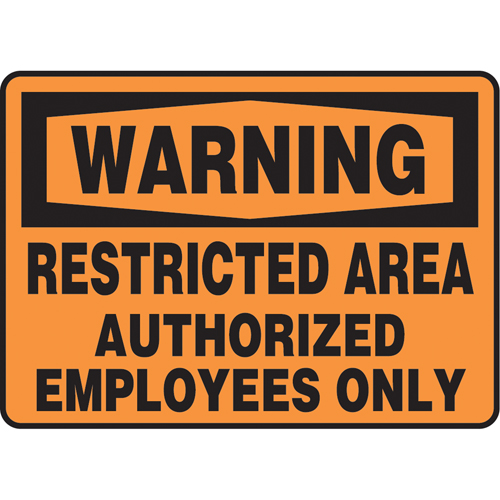 "Restricted Area" Sign, 7" x 10", Vinyl, English Infinity Industrial Services Inc.