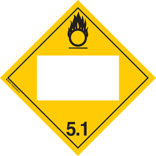 Oxidizer TDG Placard, Adhesive Vinyl Infinity Industrial Services Inc.
