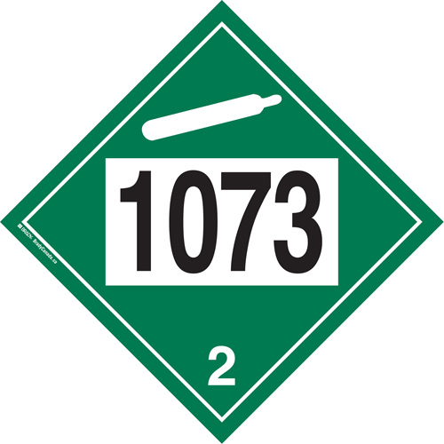 Plaque-&eacute;tiquette TMD 1073 pour gaz ininflammable oxyg&egrave;ne liqu&eacute;fi&eacute;, Plastique Infinity Industrial Services Inc.