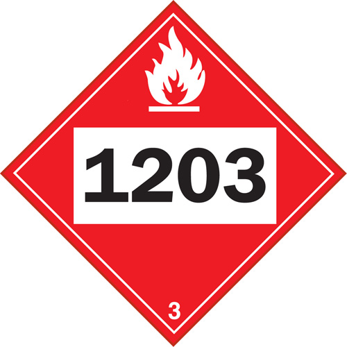 1203 Gasohol & Gasoline Flammable Liquid TDG Placard, Adhesive Vinyl Infinity Industrial Services Inc.