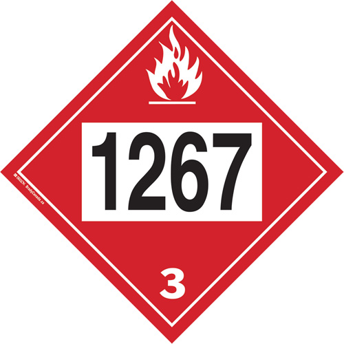1267 Petroleum Crude Oil Flammable Liquid TDG Placard, Adhesive Vinyl Infinity Industrial Services Inc.