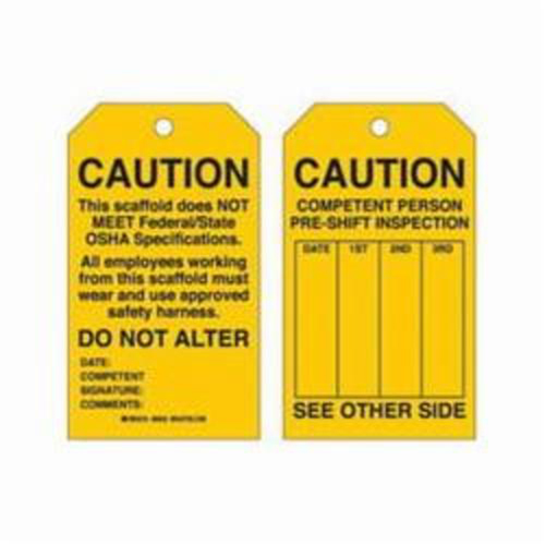 Scaffold Safety Tags, Polyester, 4" W x 7" H, English Infinity Industrial Services Inc.