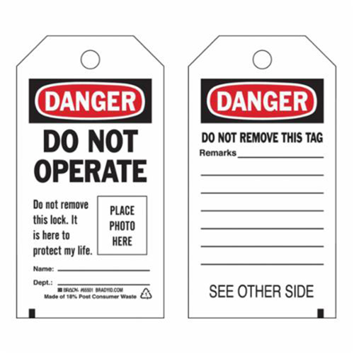 Self-Laminating "Do Not Operate" Tags, Polyester, 3" W x 5-3/4" H, English Infinity Industrial Services Inc.