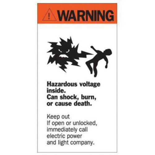 Enseigne Warning Hazardous Voltage, 8" x 4-1/2", Acrylique, Anglais avec pictogramme Infinity Industrial Services Inc.