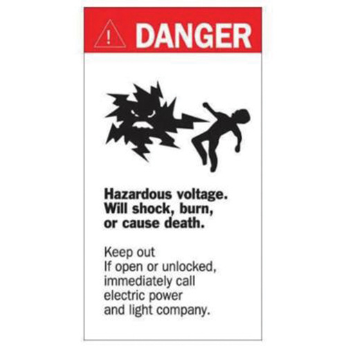 "Danger Hazardous Voltage" Sign, 8" x 4-1/2", Acrylic, English with Pictogram Infinity Industrial Services Inc.