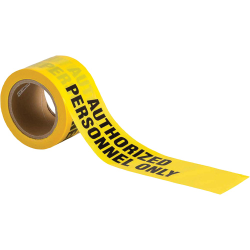 Barricade Tape, English, 3" W x 200' L, 3 mils, Black on Yellow Infinity Industrial Services Inc.