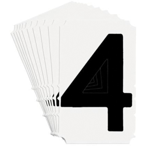 Quick-Align&reg; Individual Gothic Number and Letter Labels, 4, 4" H, Black Infinity Industrial Services Inc.
