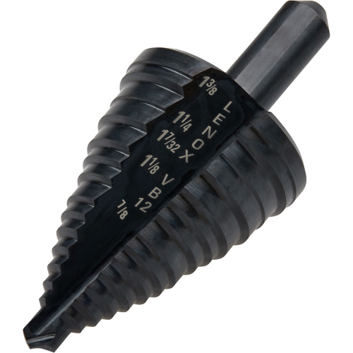 #12 Step Drill Bit, 7/8" - 1-3/8" , 3/8" Increments, High Speed Steel Infinity Industrial Services Inc.
