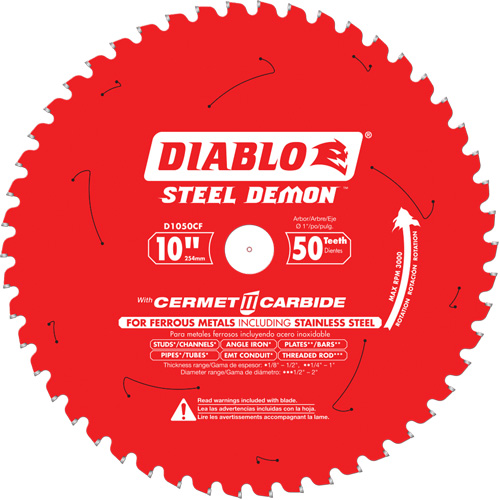 Circular Saw Blade, 10", 50 Teeth, Metal Use Infinity Industrial Services Inc.