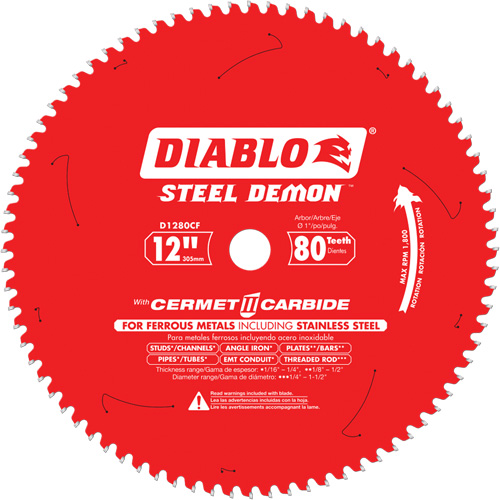 Circular Saw Blade, 12", 80 Teeth, Metal Use Infinity Industrial Services Inc.