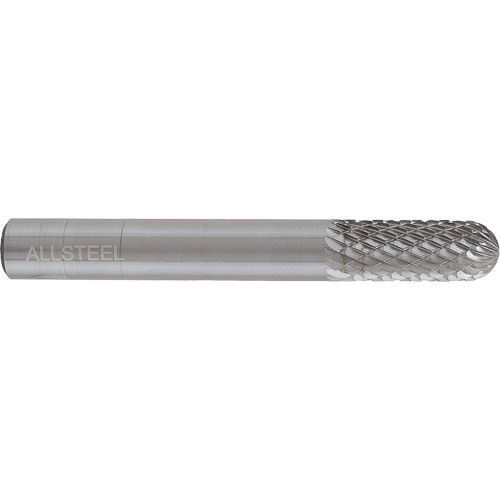 AllSteel Cylindrical Round Nose Shape Carbide Burr, SC-3, 3/8" Dia., 3/4" Depth of Cut Infinity Industrial Services Inc.