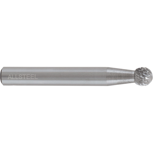AllSteel Ball Shape Carbide Burr, SD-1, 1/4" Dia., 1/4" Shank, 7/32" Depth of Cut Infinity Industrial Services Inc.