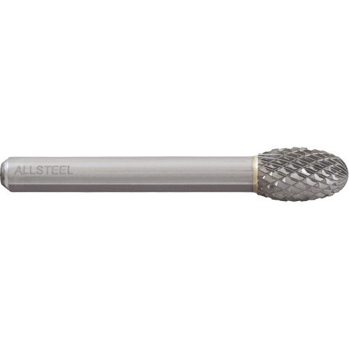 AllSteel Egg Shape Carbide Burr, SE-3, 3/8" Dia., 1/4" Shank, 5/8" Depth of Cut Infinity Industrial Services Inc.