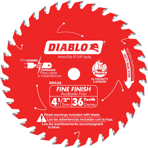 Circular Trim Saw Blade, 4-1/2", 36 Teeth, Wood Use Infinity Industrial Services Inc.