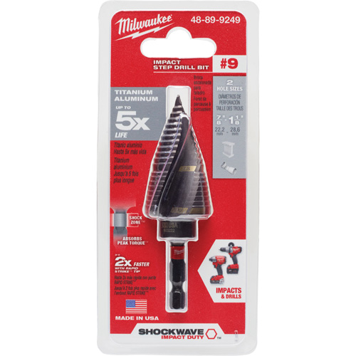 Foret &eacute;tag&eacute; #9 Shockwave Impact Duty, 7/8" - 1-1/8", Incr&eacute;ments de 1/4", Titane Infinity Industrial Services Inc.