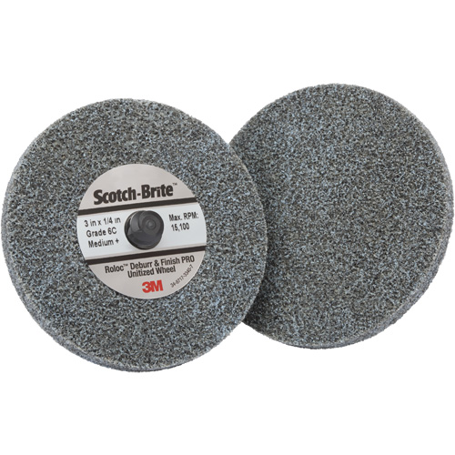 Roloc Deburr & Finish Pro TR Unitized Wheel, 3" x 1/4", Medium Grit, Ceramic Infinity Industrial Services Inc.