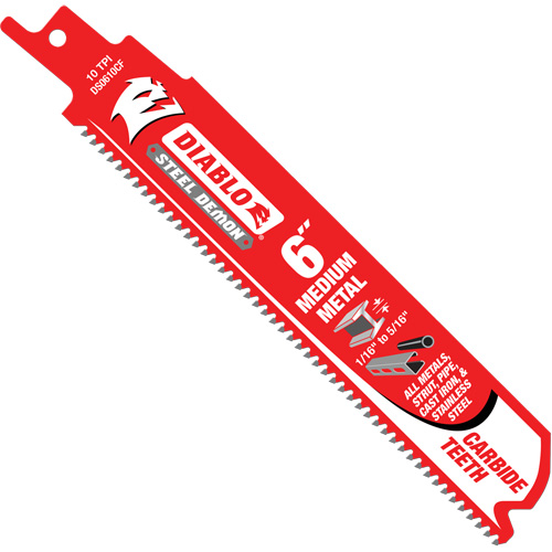 Medium Metal Reciprocating Saw Blade, Carbide, 10 TPI, 6" L x 1" W Infinity Industrial Services Inc.