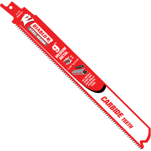 Medium Metal Reciprocating Saw Blade, Carbide, 10 TPI, 9" L x 1" W Infinity Industrial Services Inc.