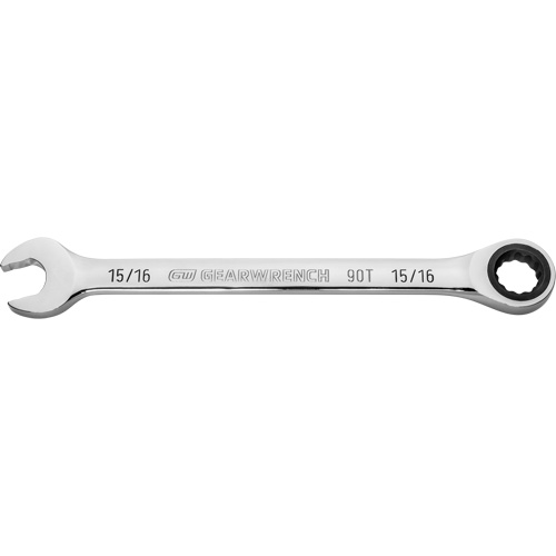 90-Tooth Ratcheting Combination Wrench, 12 Point, 15/16", Chrome Finish Infinity Industrial Services Inc.
