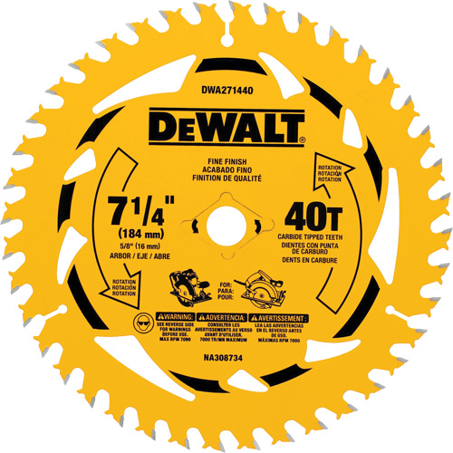 Lame de scie circulaire, 7-1/4", 40 dents, Pour Bois Infinity Industrial Services Inc.