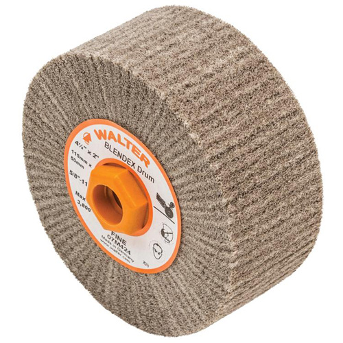 Tambour de conditionnement de surface Blendex, 4-1/2" dia. x 2" la, 5/8"-11 Arbre, Grain Fin Infinity Industrial Services Inc.