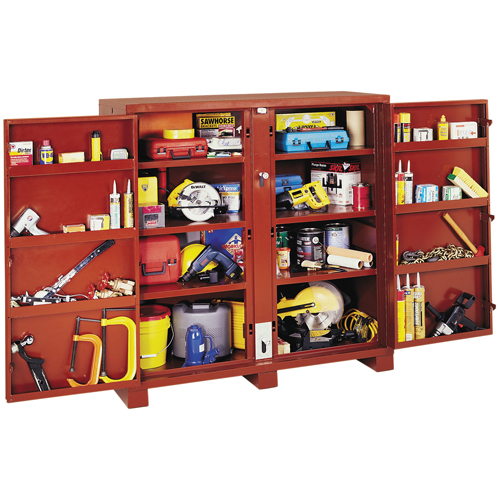 Jobsite Shelf Cabinet, Steel, 58.7 Cubic Feet, Red Infinity Industrial Services Inc.