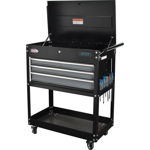 Utility Cart, 4 Drawers, 18" L x 33" W x 39" H, Black Infinity Industrial Services Inc.