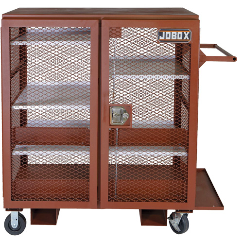 Armoire mobile en treillis, Acier, 37 pi³, Rouge Infinity Industrial Services Inc.