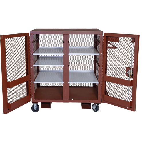 Armoire mobile en treillis, Acier, 37 pi³, Rouge Infinity Industrial Services Inc.