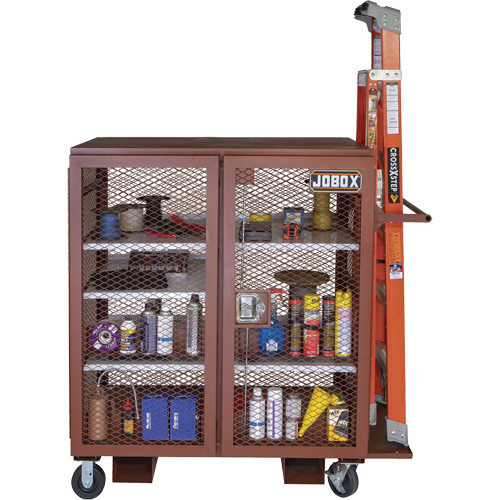 Armoire mobile en treillis, Acier, 37 pi³, Rouge Infinity Industrial Services Inc.